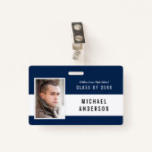 編集可能カラースクールクラス懇親会写真名 バッジ (正面クリップ)