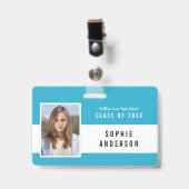 編集可能カラースクールクラス懇親会写真名 バッジ (正面 （クリップ付）)