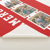 編集可能カラースポーティーバースティホワイトストライプ写真 シェルパブランケット (3/4)