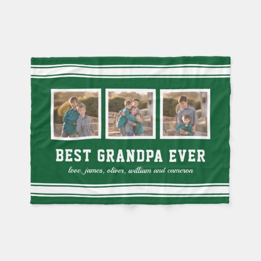 編集可能カラースポーティ最高のグランパエバーフォト フリースブランケット (正面(横))