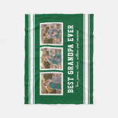 編集可能カラースポーティ最高のグランパエバーフォト フリースブランケット (正面)