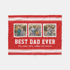 編集可能カラースポーティ最高のパパエバーフォトコラージュ フリースブランケット