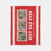 編集可能カラースポーティ最高のパパエバーフォトコラージュ フリースブランケット (正面)