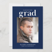 編集可能カラーセリフ写真のグラデーションの告知 招待状 (正面)