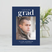 編集可能カラーセリフ写真のグラデーションの告知 招待状 (スタンド正面)