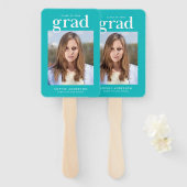 編集可能カラーセリフ写真卒業ハンドファン ハンドファン (正面&裏面)