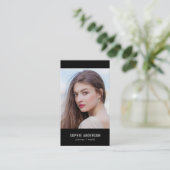 編集可能カラーソーシャルメディアのプロフィール写真 名刺 (スタンド正面)