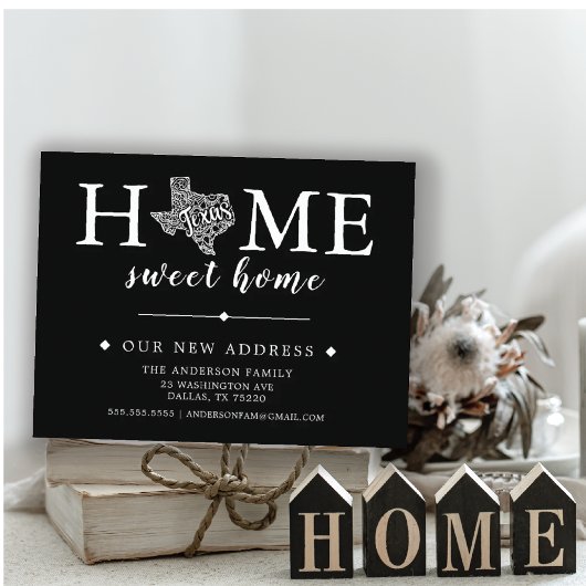 編集可能カラーテキサス州の移動告知 招待状