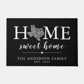 編集可能カラーテキサス州パーソナライズされた州 ドアマット (正面)