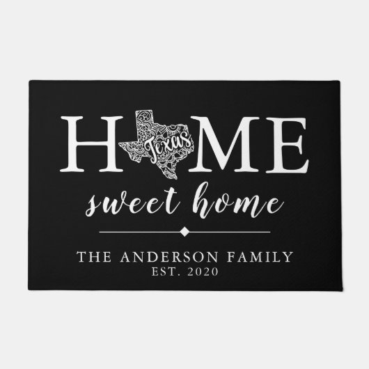 編集可能カラーテキサス州パーソナライズされた州 ドアマット (正面)