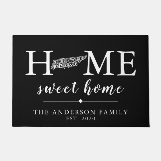 編集可能カラーテネシーパーソナライズされた州 ドアマット (正面)