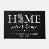 編集可能カラーニュージャージーのパーソナライズされた州 ドアマット (正面)