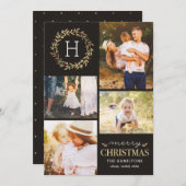 編集可能カラーフェスティバルリースメリークリスマス シーズンカード (正面/裏面)