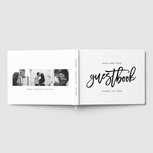 編集可能カラーブラシチャームBCC結婚の ゲストブック (全面)