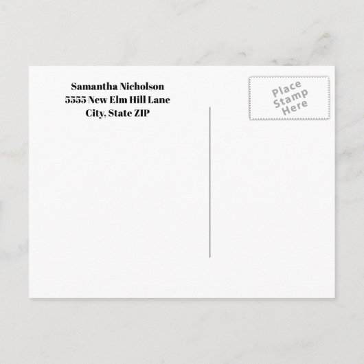 編集可能カラーブルー卒業写真救日付 案内ポストカード (裏面)