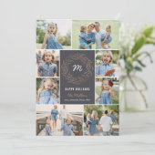 編集可能カラーホリデーリースコラージュフォトカード シーズンカード (スタンド正面)