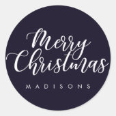 編集可能カラーメリークリスマスホリデーエレガント ラウンドシール (正面)