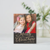 編集可能カラーメリークリスマスホリデーハガキ シーズンポストカード (スタンド正面)