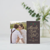 編集可能カラーメリーリーイバーアフターホリデーポストカード シーズンポストカード (スタンド正面)