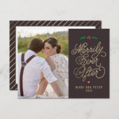 編集可能カラーメリーリーイバーアフターホリデーポストカード シーズンポストカード (正面/裏面)