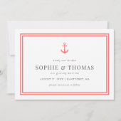 編集可能カラーモダンいかりクラシック日付の保存 招待状 (正面)