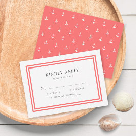 編集可能カラーモダンクラシックいかり結婚の 出欠カード