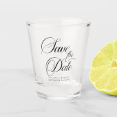 編集可能カラーモダンミニマリスト日付の保存 ショットグラス (正面)