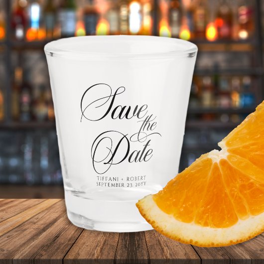 編集可能カラーモダンミニマリスト日付の保存 ショットグラス