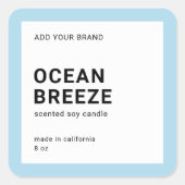 編集可能カラーモダンミニマル製品ラベル スクエアシール (正面)