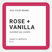 編集可能カラーモダンミニマル製品ラベル スクエアシール (正面)