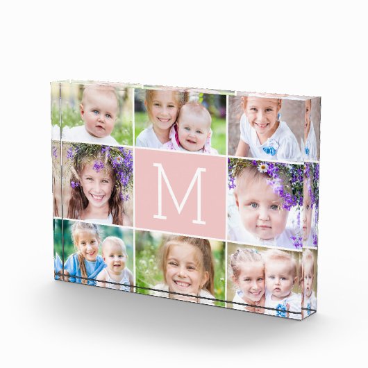 編集可能カラーモノグラムコラージュフォトブロック フォトブロック (右)