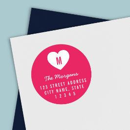 編集可能カラーモノグラムホワイトハートファミリアドレス ラウンドシール