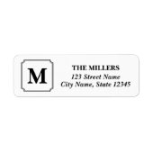 編集可能カラーモノグラムモダンクラシックアドレス ラベル (正面)