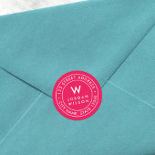 編集可能カラーモノグラム縁ど差出人住所 ラウンドシール