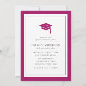 編集可能カラーモルタルボード卒業パーティー 招待状 (正面)