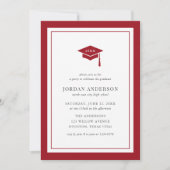 編集可能カラーモルタルボード卒業パーティー 招待状 (正面)