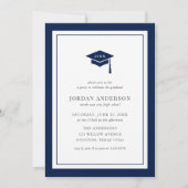 編集可能カラーモルタルボード卒業パーティー 招待状 (正面)