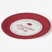 編集可能カラーモータルボードスクリプト卒業パーティー ペーパープレート (アングル)