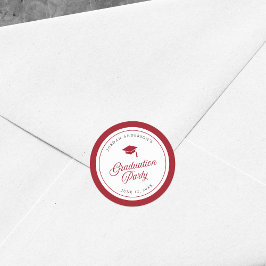 編集可能カラーモータルボードスクリプト卒業パーティー ラウンドシール