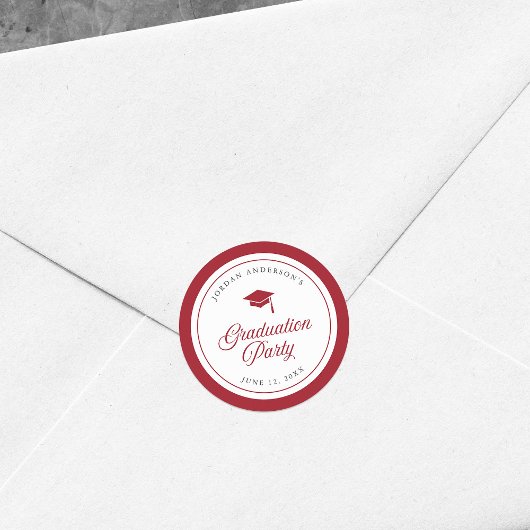 編集可能カラーモータルボードスクリプト卒業パーティー ラウンドシール