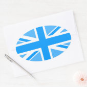 編集可能カラーユニオンジャックフラグ 楕円形シール (封筒)