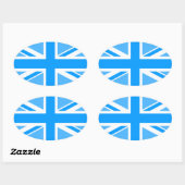 編集可能カラーユニオンジャックフラグ 楕円形シール (シート)