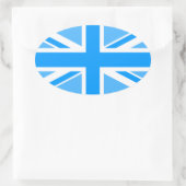 編集可能カラーユニオンジャックフラグ 楕円形シール (バッグ)