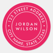 編集可能カラーラウンドダブル縁ど差出人住所 ラウンドシール (正面)