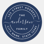 編集可能カラーラウンド書道差出人住所 ラウンドシール (正面)