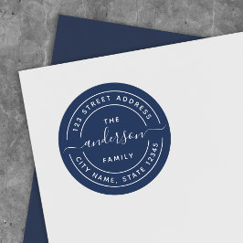 編集可能カラーラウンド書道差出人住所 ラウンドシール