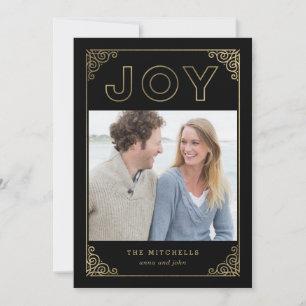 編集可能カラーリファインドジョイホリデーフォトカード シーズンカード