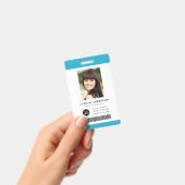 編集可能カラーロゴの追加バーコード従業員の写真ID バッジ (手持ち)