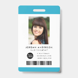 編集可能カラーロゴの追加バーコード従業員の写真ID バッジ