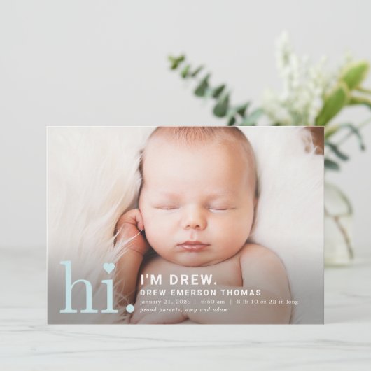 編集可能カラー大切ハイベビー誕生発表 シーズンカード (スタンド正面)